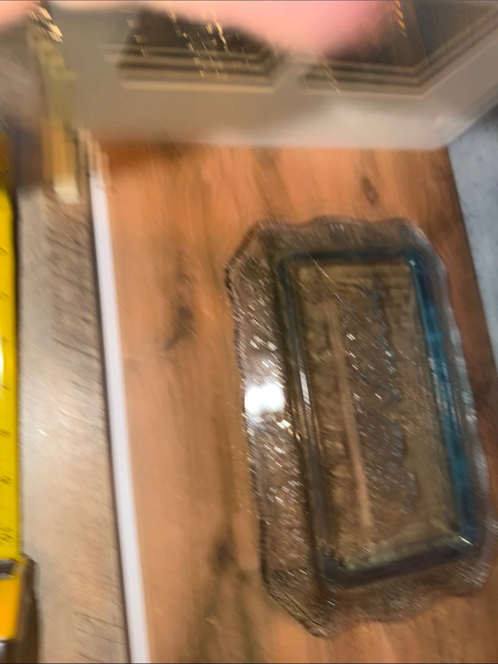 Vintage Blue Pressed Glass Serving Tray